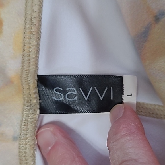 Savvi Colorful Floral Leggings size Large - Picture 3 of 7